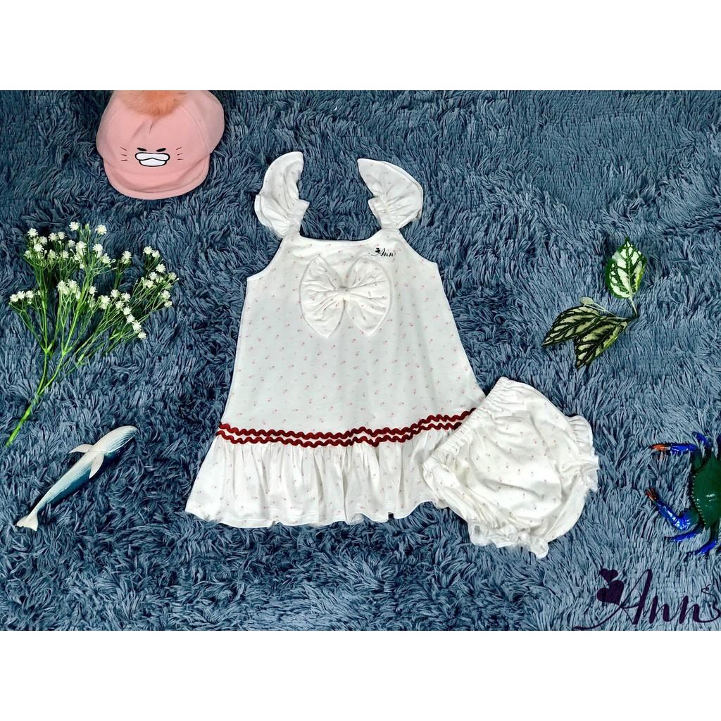 Đầm bé gái cotton 2 chiều tay cánh tiên 