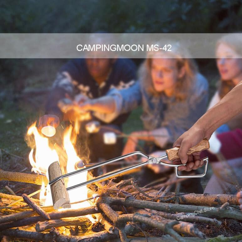 Đồ cắm trại kẹp gắp than Campingmoon campoutvn MS-42 thép không rỉ sang trọng glamping A312  