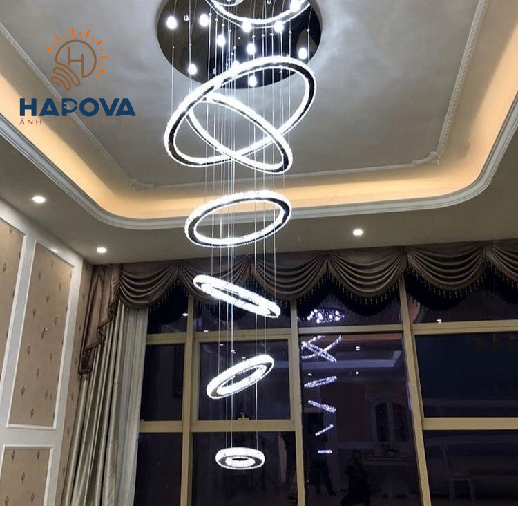 Đèn thả thông tầng 6 vòng 3 chế độ HAPOVA VILLY 5810