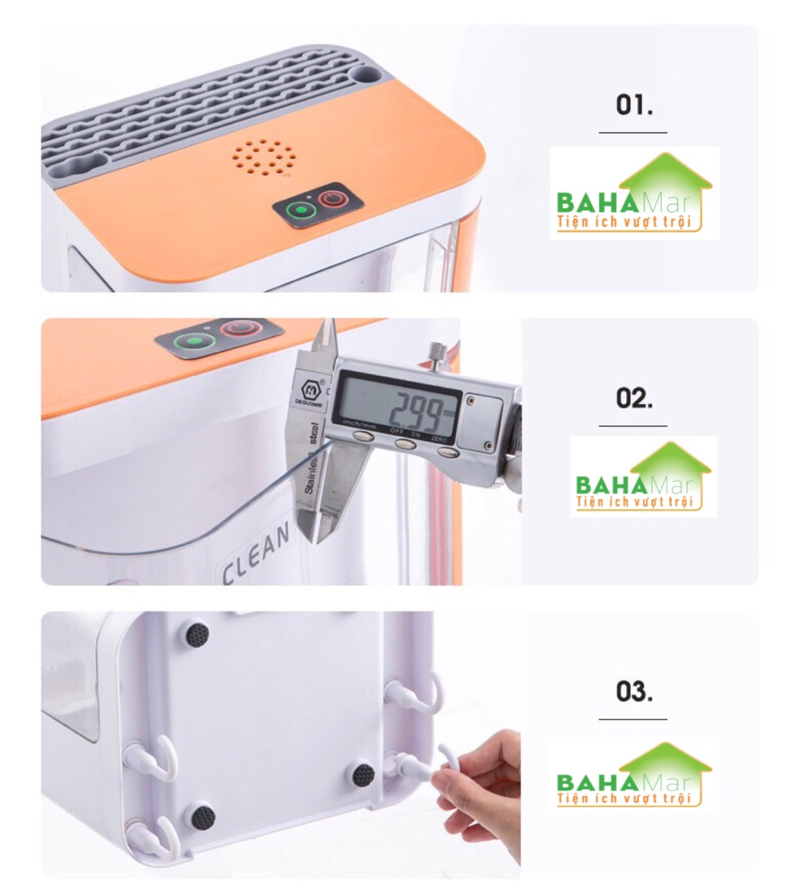 HỘP KHỬ TRÙNG UV CÓ GIÁ CẮM DAO VÀ HỘP ĐỰNG ĐŨA THÌA - TREO TƯỜNG KHÔNG CẦN KHOAN TƯỜNG "BAHAMAR"Có các hạt đèn khử trùng tia cực tím sâu UVC giúp khử trùng toàn diện hơn.