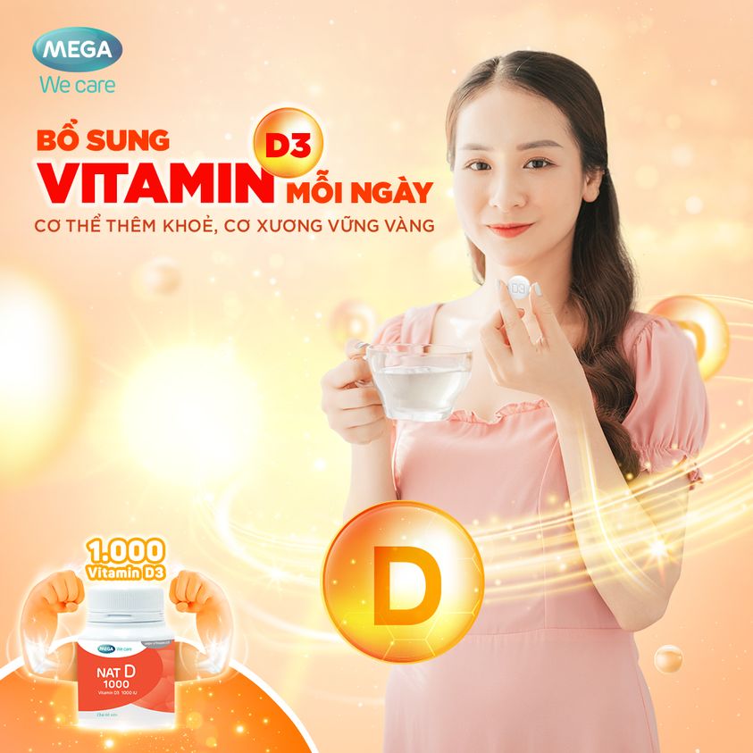 Viên Uống Bổ Sung Vitamin D3 - NAT D 1000 ( Chai 60 Viên) Tăng Cường Hấp Thu Canxi Cho Xương Chắc Khỏe - Hàng chính hãng