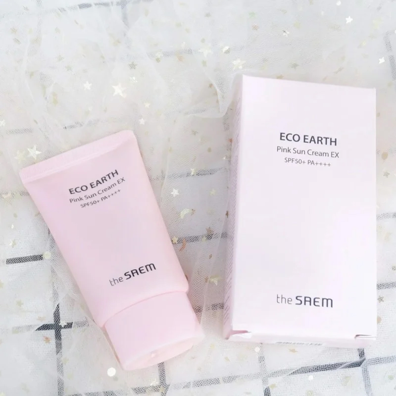 Kem chống nắng nâng tông sáng hồng tự nhiên Hàn Quốc The Saem Pink Sun Cream EX SPF50+/PA++++