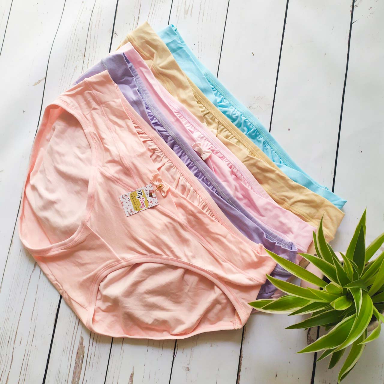 Set 5 quần lót bầu cạp chéo Cotton lụa siêu mềm mại, thoáng mát Mysexy