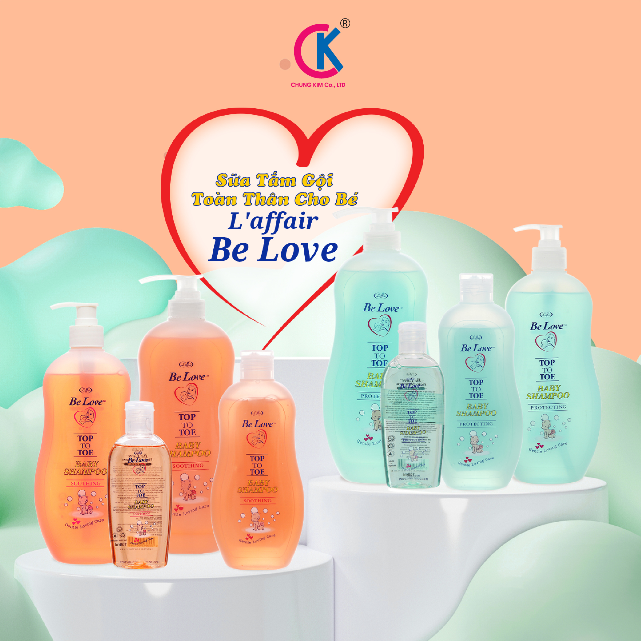 Sữa Tắm Gội Toàn Thân Cho Bé L'affair Be Love Xanh 100ml