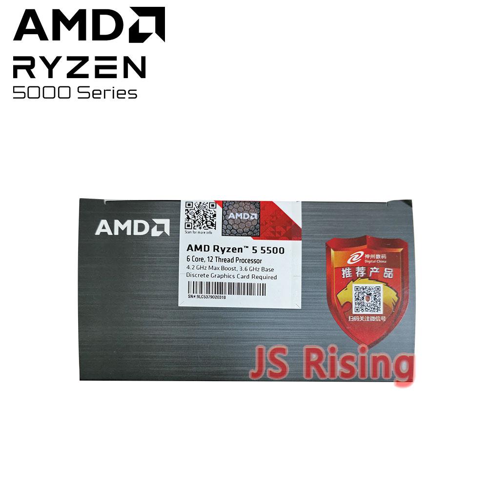 Bộ xử lý CPU AMD Ryzen 5 5500 R5 5500 3.6 GHz 6 nhân 12 luồng 7NM L3=16M 100-000000457 Ổ cắm AM4 Kín và đi kèm với quạt