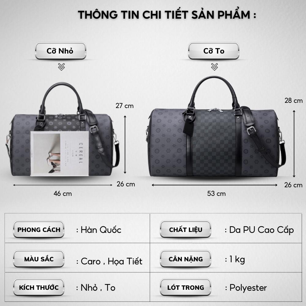 Túi xách du lịch, túi trống chất liệu da cao cấp chống thấm nước, chống bụi, có ngăn để đồ thoải mái -