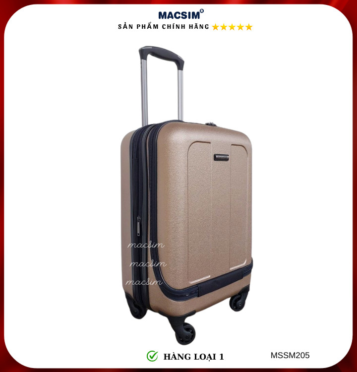 Vali cao cấp Macsim Smooire MSSM205 cỡ 20 inch màu đen, màu vàng- Hàng loại 1