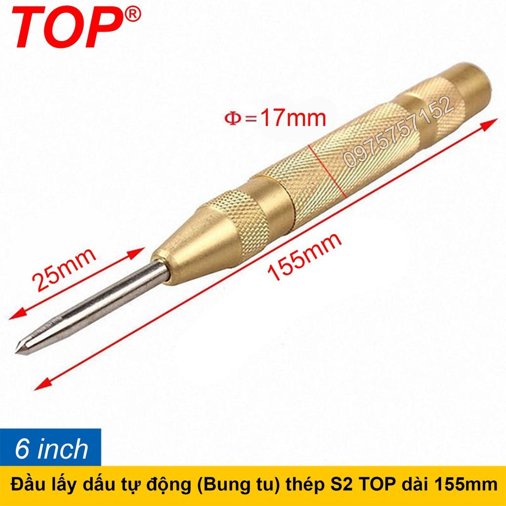 Đục lấy dấu tự động thép S2 cao cấp hãng TOP, dụng cụ phá kính thoát hiểm, dụng cụ định vị, đục lỗ tâm