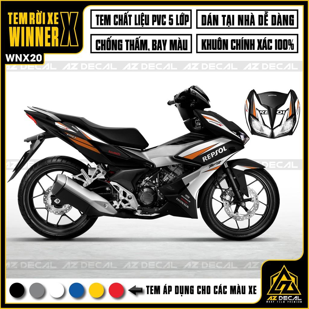 Tem Rời Dán Xe Winner X Mẫu Repsol | WNX20 | Decal Chế Xe Máy Chống Nước, Chống Bay Màu, Cắt CNC Khuôn Sẵn