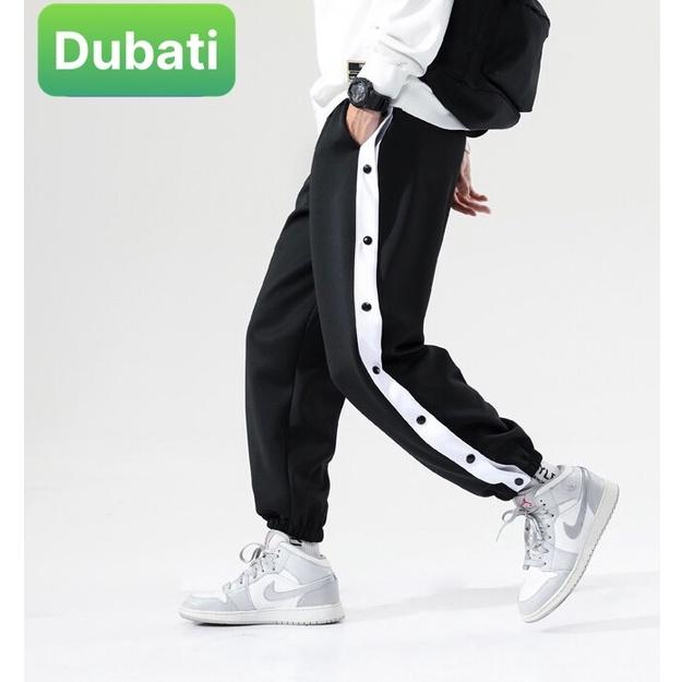 QUẦN JOGGER THỂ THAO NAM NỮ UNISEX CHẤT NỈ DÀY DA CÁ ỐNG SUÔNG RỘNG 7 CÚC BẤM THỜI TRANG THU ĐÔNG CAO CẤP - DUBATI F