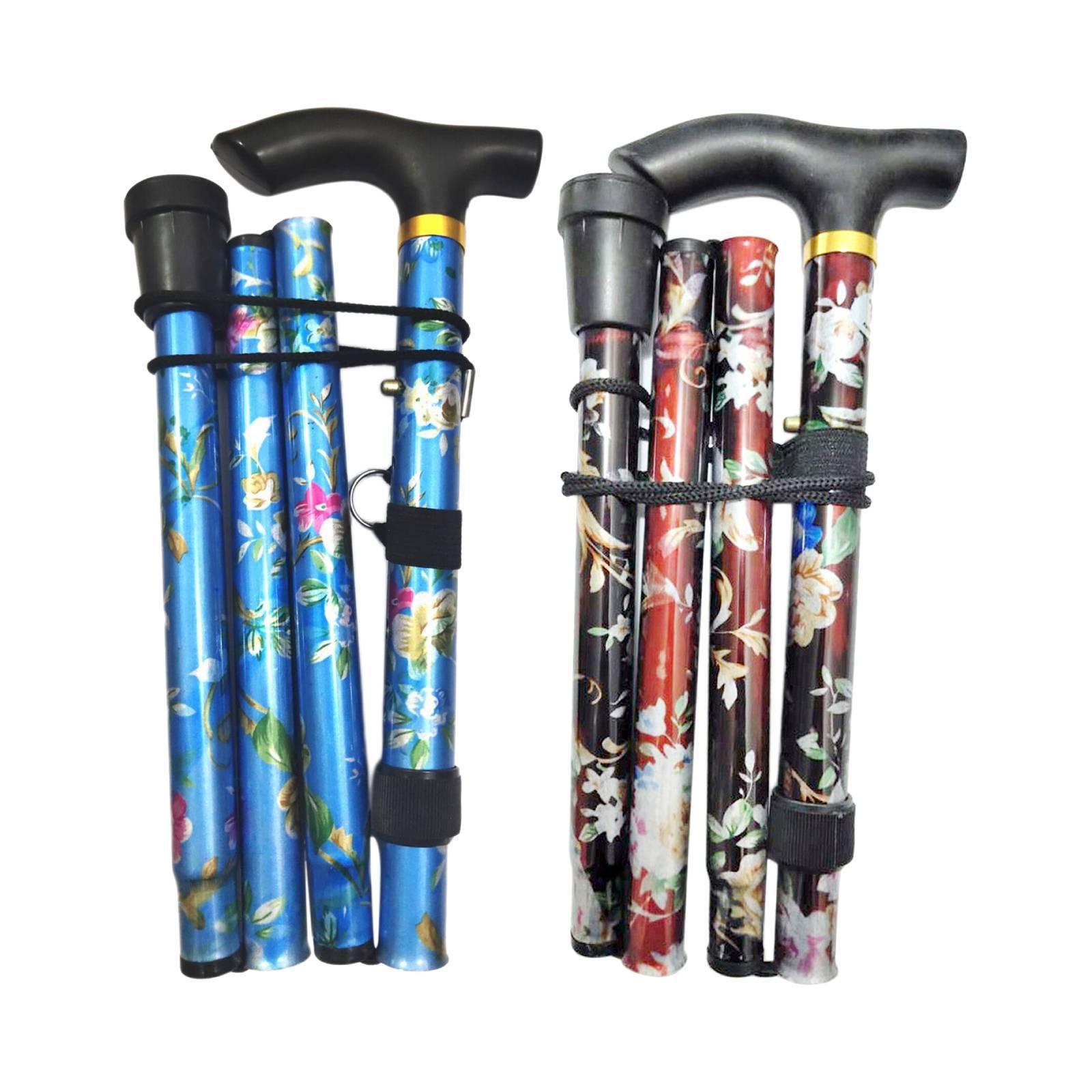 2 Pack Aluminium Alloy Walking Trekking Poles Sticks Portable Foldable