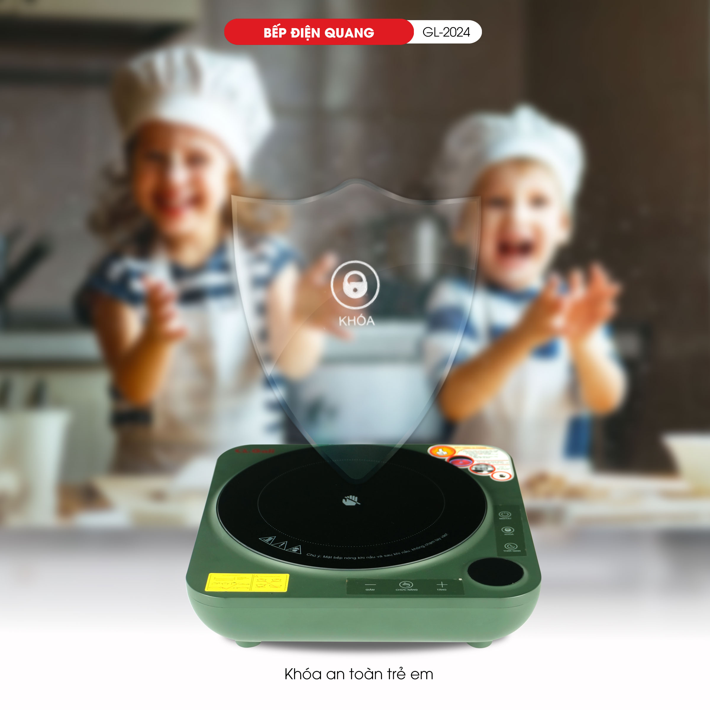 Bếp Điện Quang Gali GL-2024. Không kén nồi, dùng cho các loại nồi đáy bằng. Hàng chính hãng bảo hành 12 tháng