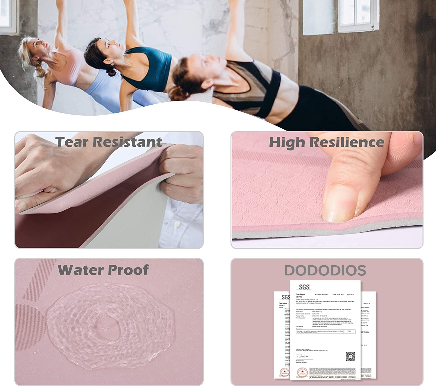 THẢM TẬP YOGA, GYM 2 LỚP CAO CẤP CHỐNG TRƯỢT + TÚI ĐỰNG THẢM TẬP YOGA + DÂY BUỘC CHUYÊN DỤNG - CHÍNH HÃNG DODODIOS