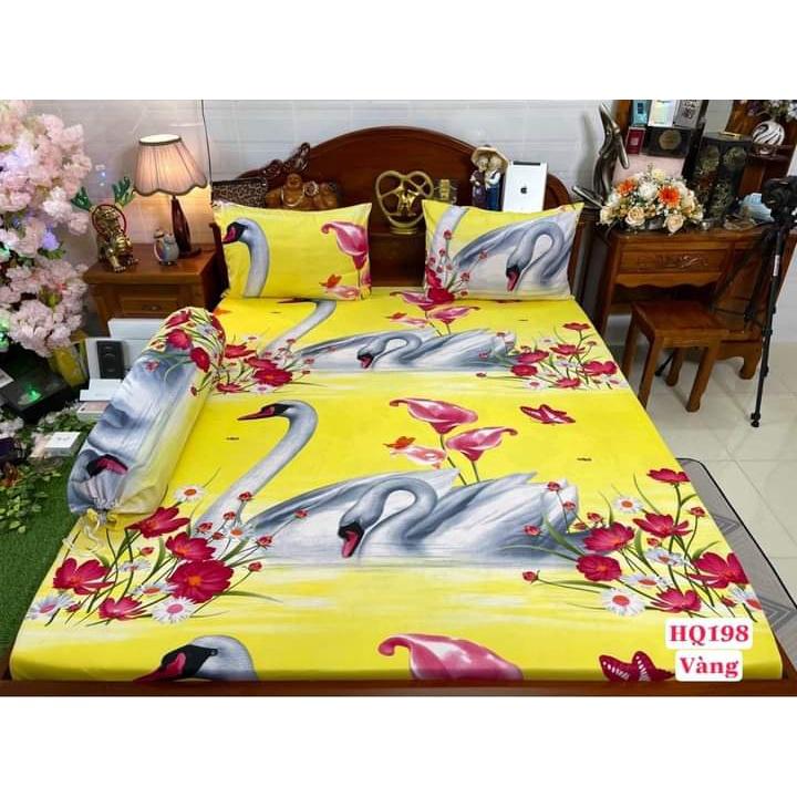 Bộ Drap thun bộ in 3D Hàn Quốc 4 món