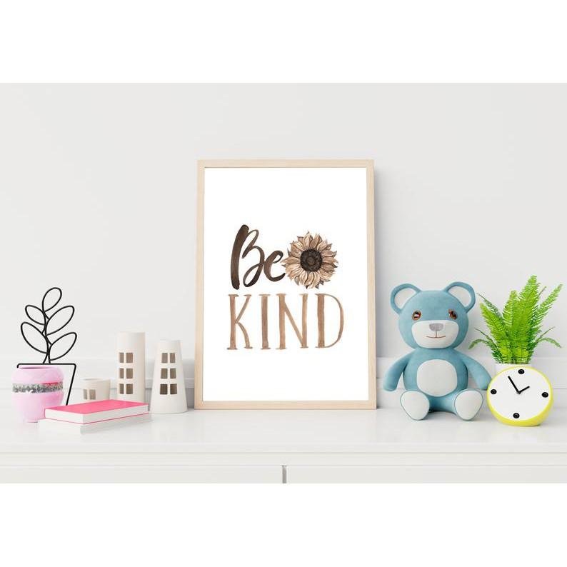 Tranh treo tường | Tranh cho bé-Watercolor Be Kind Wall Art 51 , tranh canvas giá rẻ