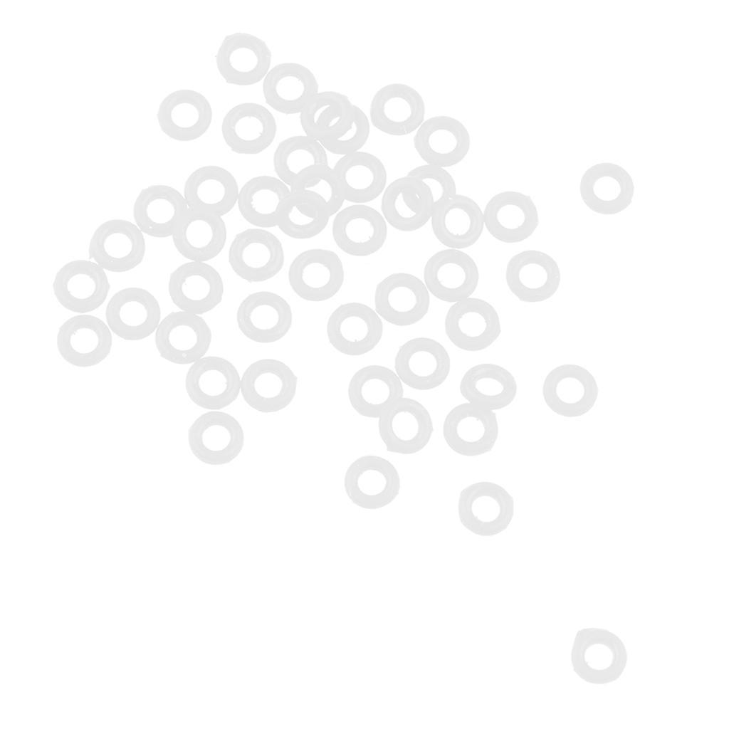 2- 100 Pieces White Rubber Stem Shaft O-Rings Grommets Washers