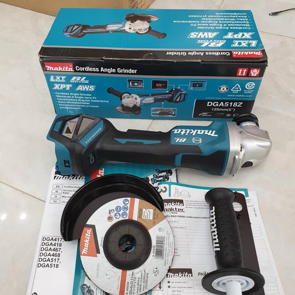 MÁY MÀI GÓC DÙNG PIN 18V 125MM (KHÔNG KÈM PIN VÀ ĐẾ SẠC) MAKITA DGA518Z - HÀNG CHÍNH HÃNG