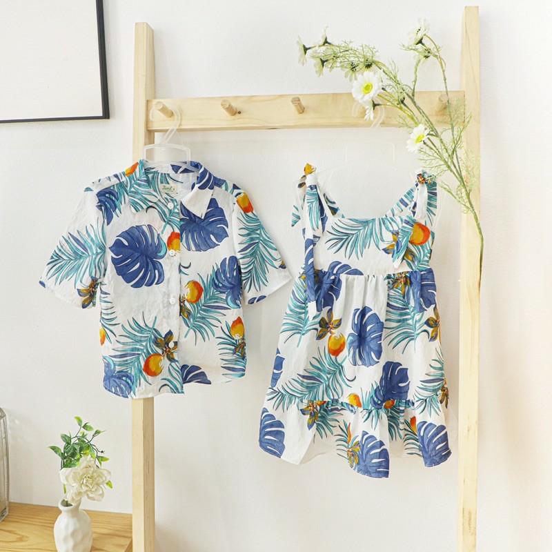 Set đồ cặp chị em lụa đũi siêu mát đón hè