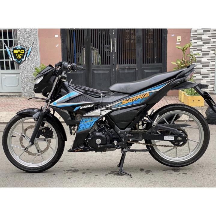 Tem xe Satria fi xanh đen