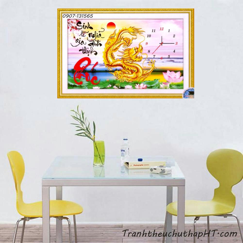 Tranh thêu chữ thập Phúc rồng bay 223075 - tự thêu