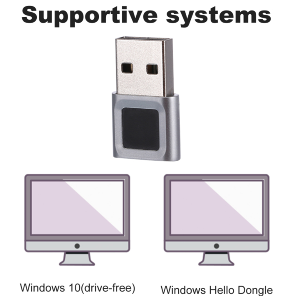 Computer Fingerprint Logger Usb Interface Login Unlock Fingerprint Reader Module Device Compatible For Win10/11 Hello