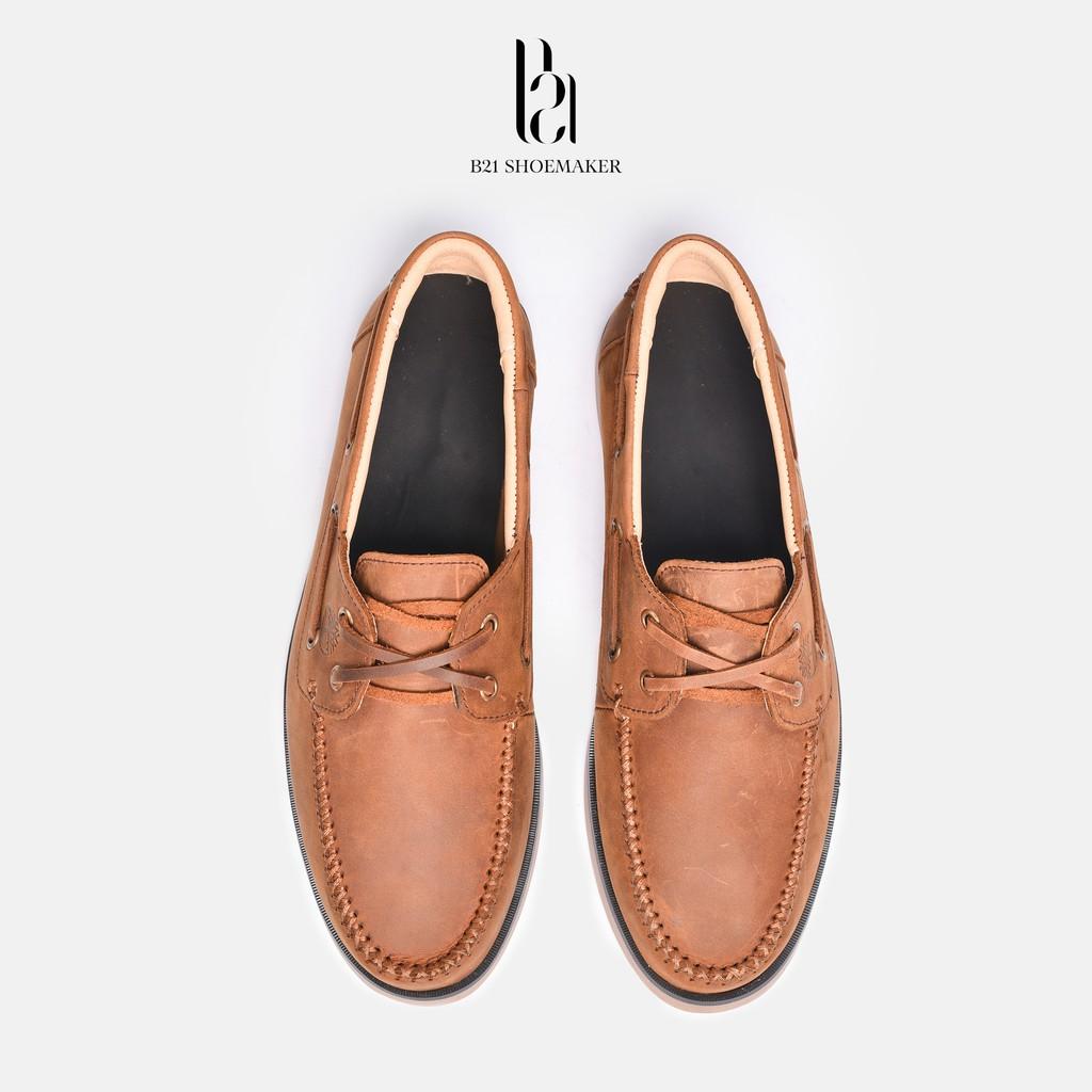 Giày Loafer Nam Da Bò Cao Cấp Sáp Lót Êm Chân Giày Lười Công Sở Phong Cách Vintage Nam Tính Full Box - B21 Shoemaker