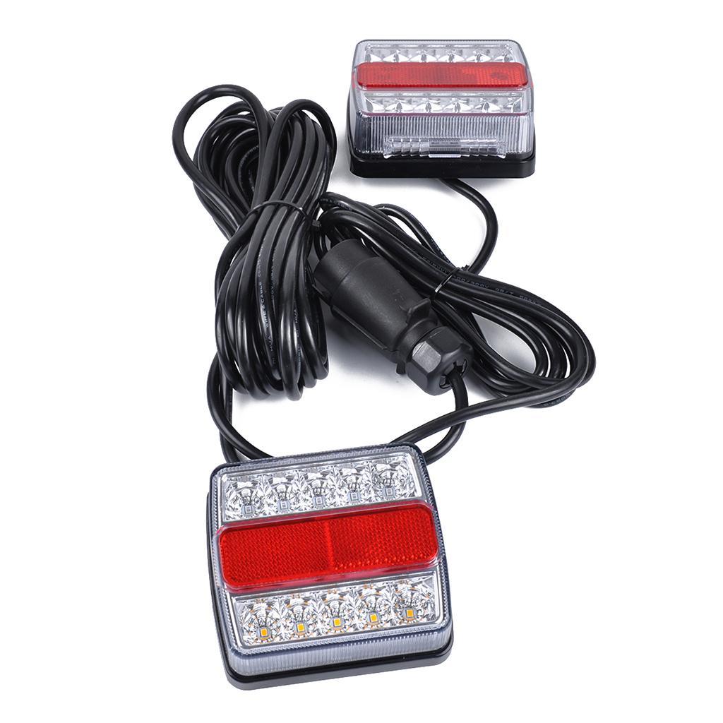 2pcs Universal LED Tail Lamp Rear Pause Lamp Stop Stop Light For Trailer