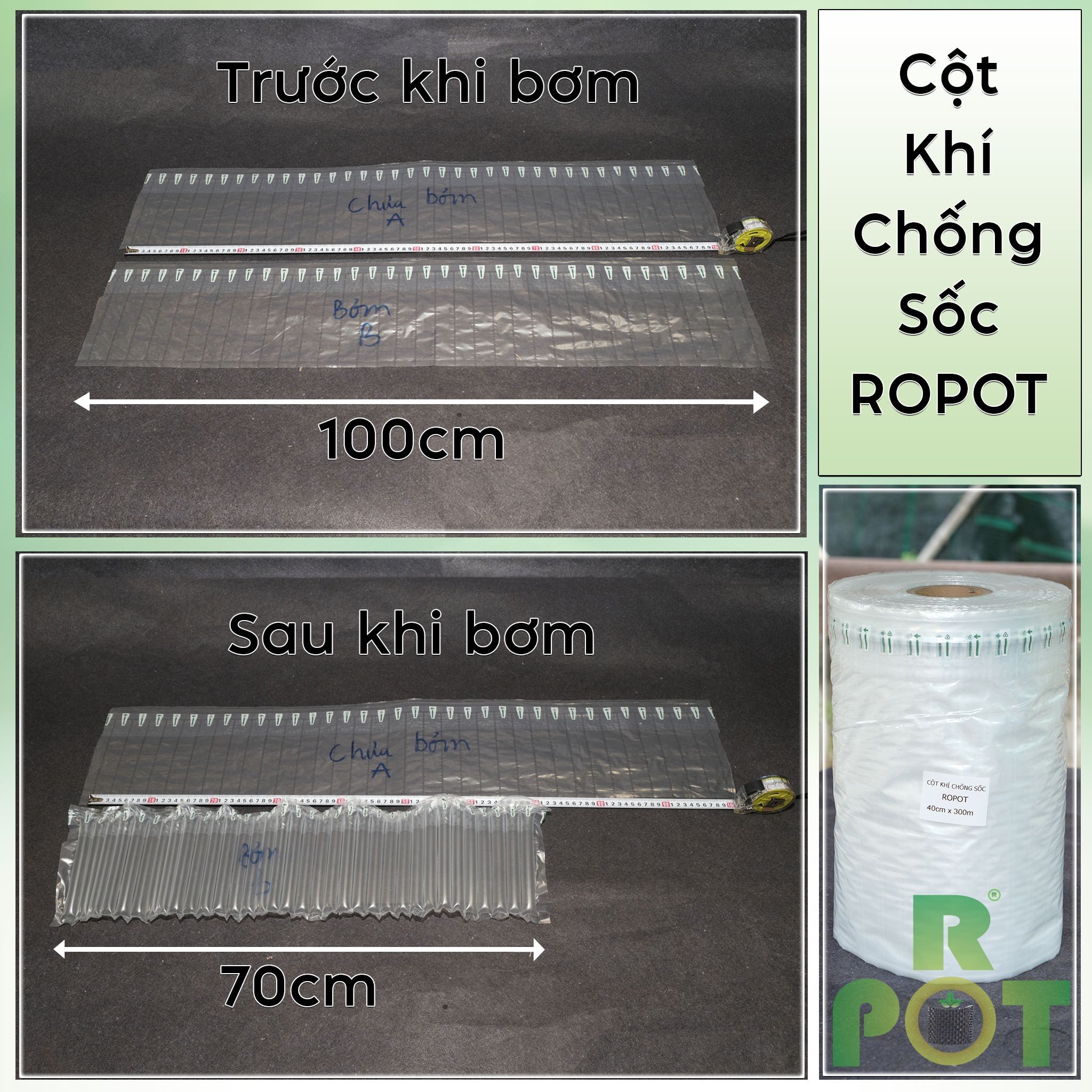 Cột Khí Chống Sốc Cao 40 Cm x 50M