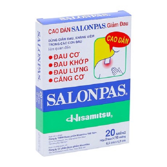 CAO DÁN SALONPAS ( hộp 10 20 hoặc 40 miếng)