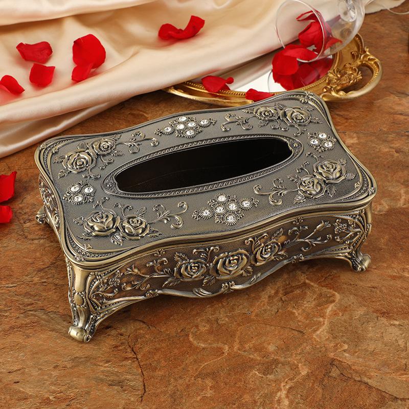 Hộp đựng khăn giấy kiểu cổ điển Hộp đựng giấy bơm phong cách châu Âu Hình chữ nhật