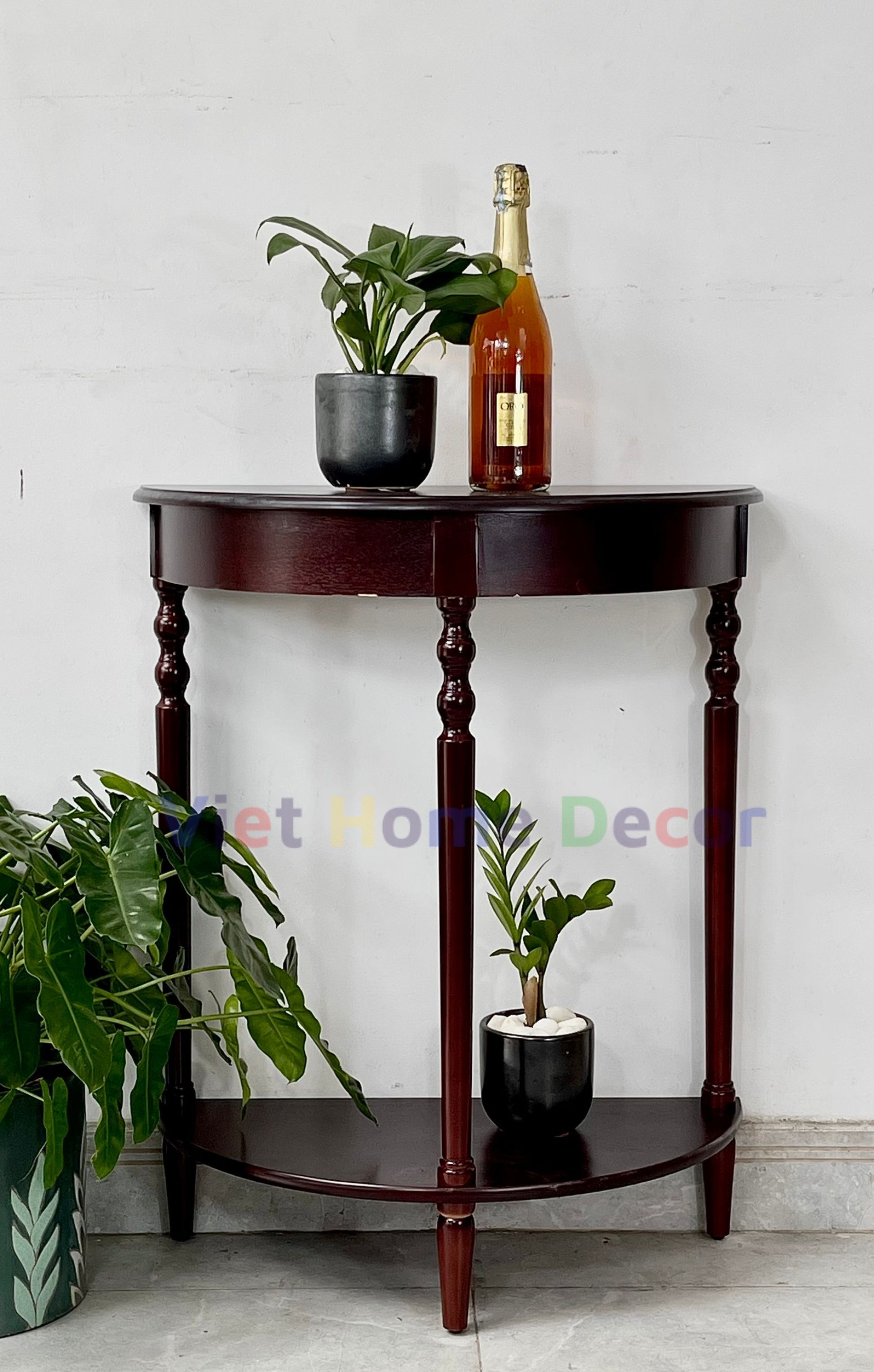 Bàn Console Bán Nguyệt Chân Tiện Màu Nâu 4403 - Thương hiệu Viet Home Decor