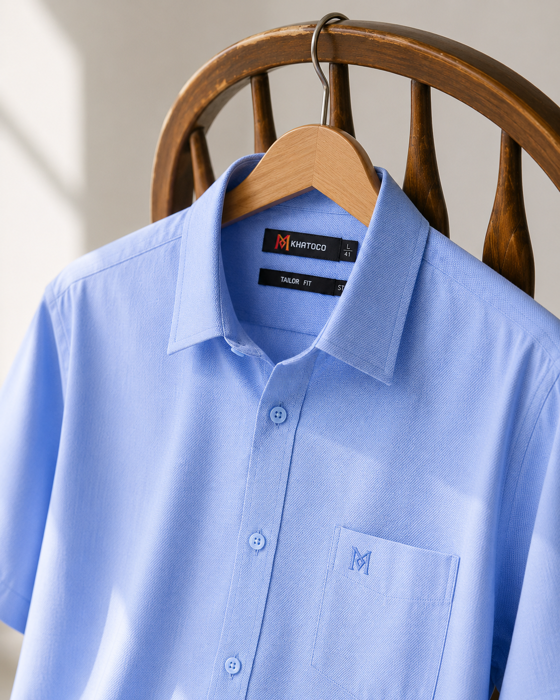 Áo sơ mi Khatoco tay ngắn (L,XL)