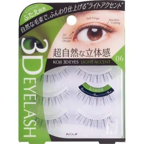 Lông Mi Giả Hiệu Ứng 3D Tự Nhiên Koji 06 Light Accent, Chùm Mi Tăng Và Dài  Ngẫu Nhiên , Nhập Khẩu Nhật Bản