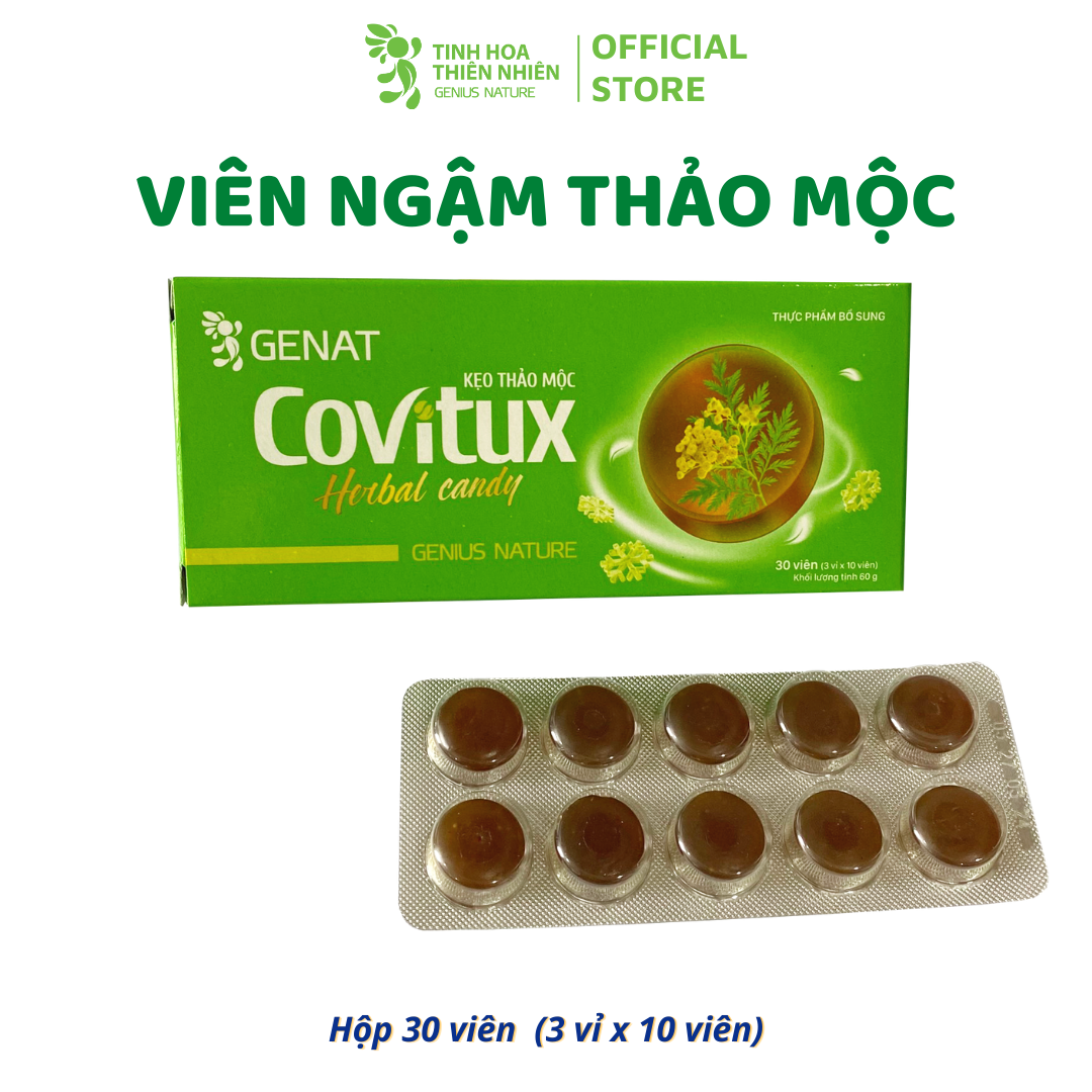 Combo 4 sản phẩm - Kẹo thảo mộc Covitux, Gezcol, Genat Gừng, chanh sả, kẹo - genat - Tinh Hoa Thiên Nhiên