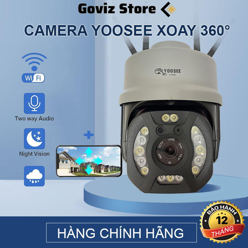 Camera wifi Yoosee 4 Râu 17 Led FULL HD 6.0Mpx, Xoay 360° Chuyên Dụng Ngoài Trời - Hàng Nhập Khẩu