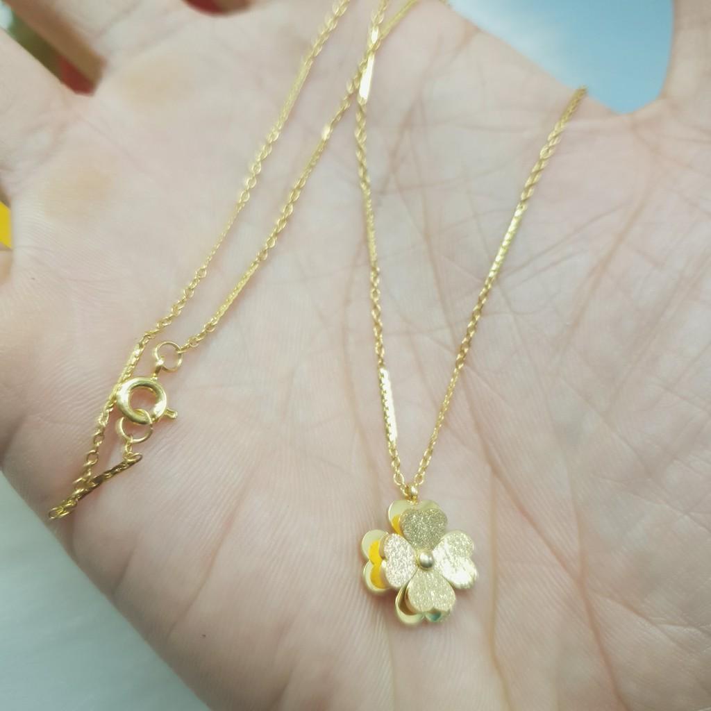 Dây Trúc Nhỏ 4 Lá May Mắn Titanium Cao Cấp
