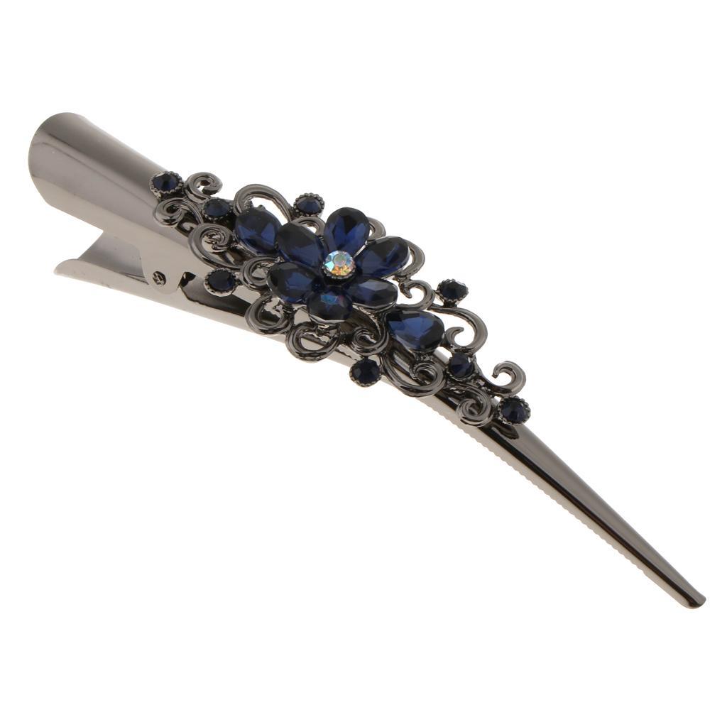 4x Fashion Hair Styling Tool Women Plated Rhinestone Hair Clip Duckbill Clip