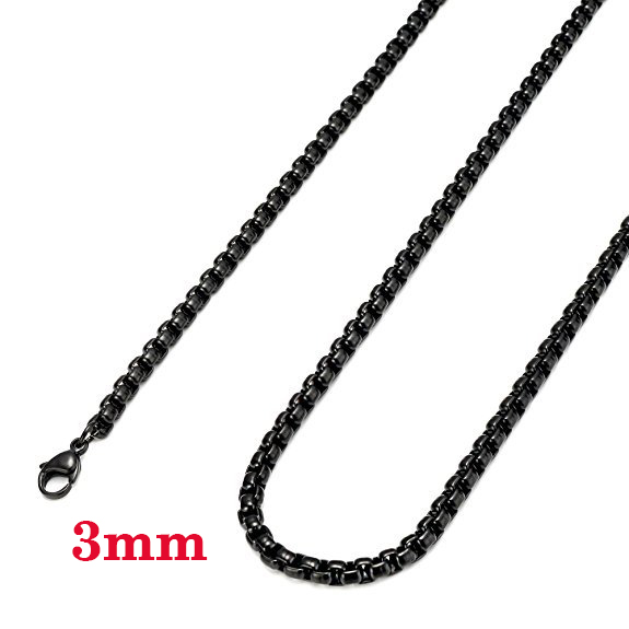 Dây chuyền inox kiểu bông dừa màu đen độc đáo, cá tính, nhiều cỡ, nhiều size dễ chọn
