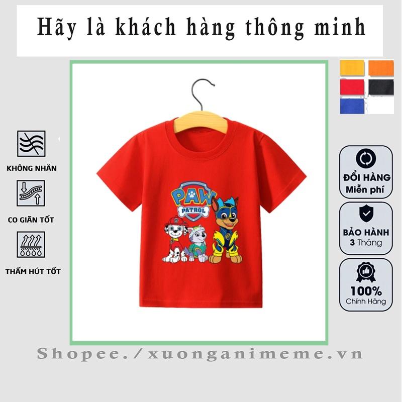 Áo thun bé trai bé gái cộc tay chất cotton in hình Chó Cứu Hộ đủ size