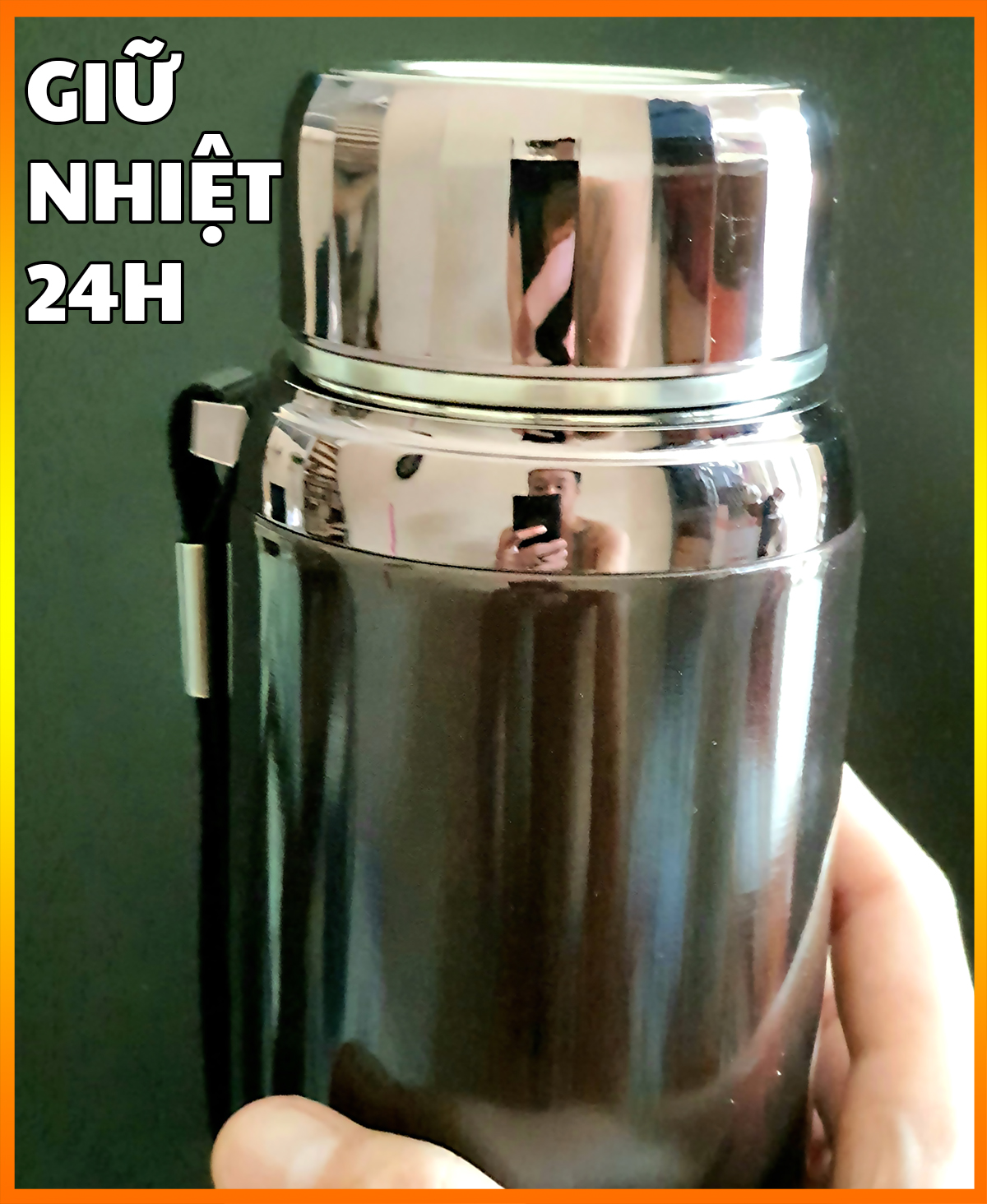 Bình giữ nhiệt Nóng, Lạnh 24h 2 lớp - Ruột thép không rỉ, vỏ Inox 304 siêu bền 1000ml