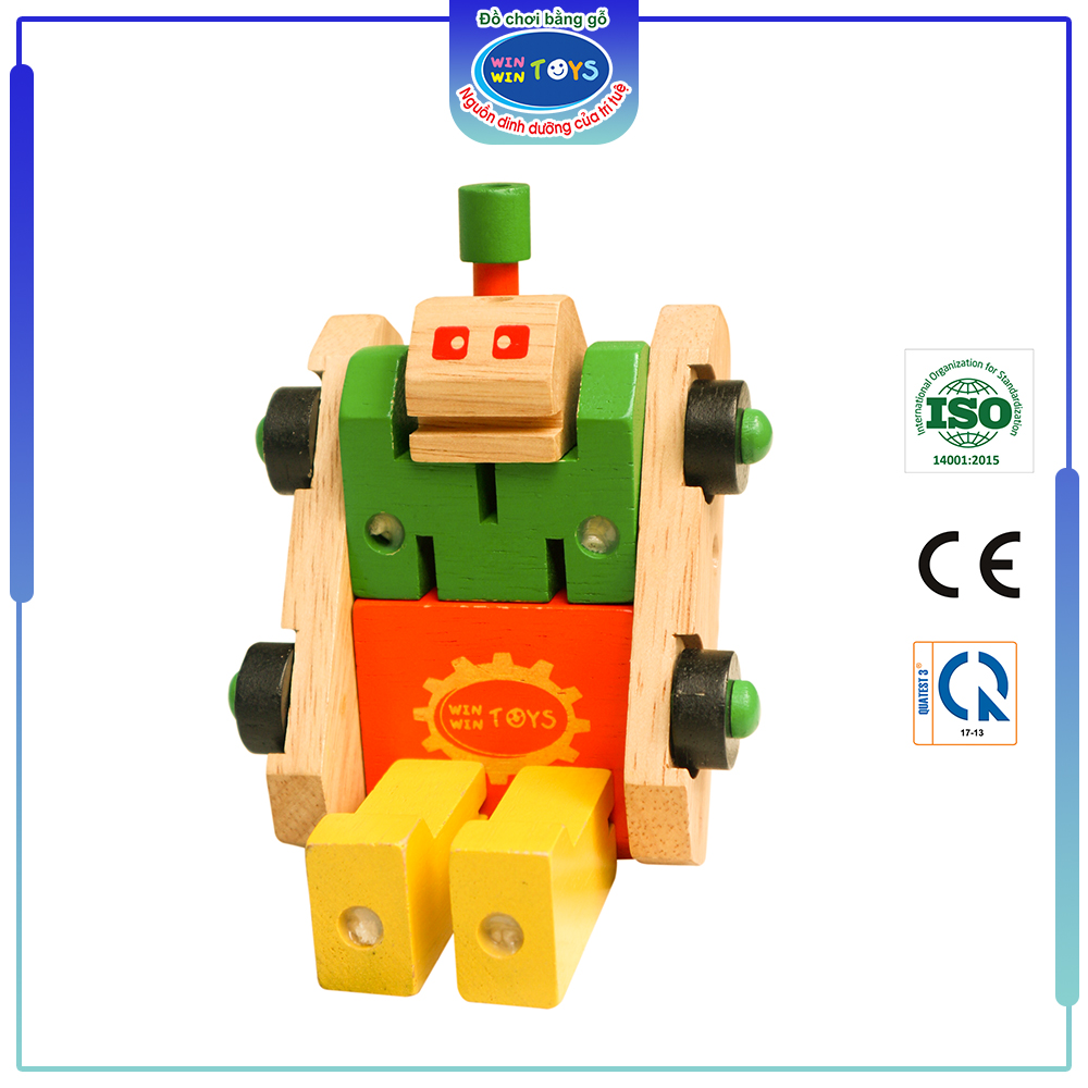 Đồ chơi gỗ Xe tăng biến hình | Winwintoys 66322 | Phát triển sự sáng tạo và tư duy | Đạt tiêu chuẩn CE và TCVN