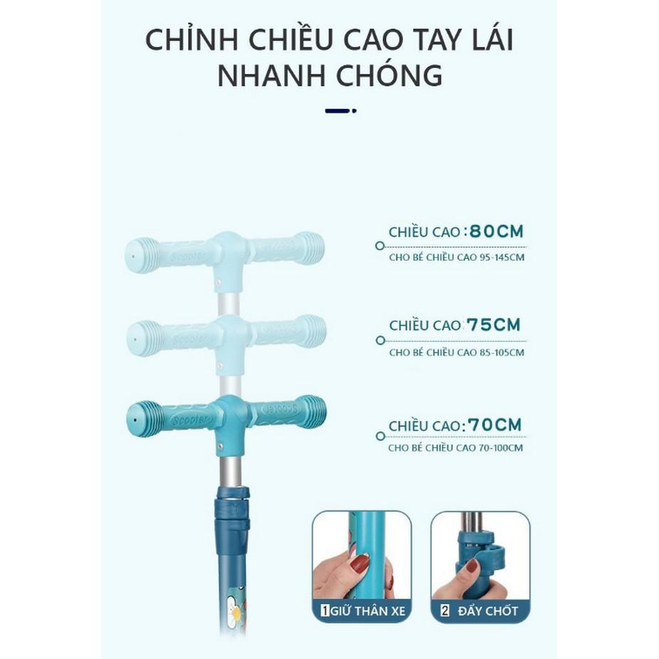 Xe Scooter vận động cho bé PANDA 3In1 Chồi Chân, Có Nhạc - AsiaMart