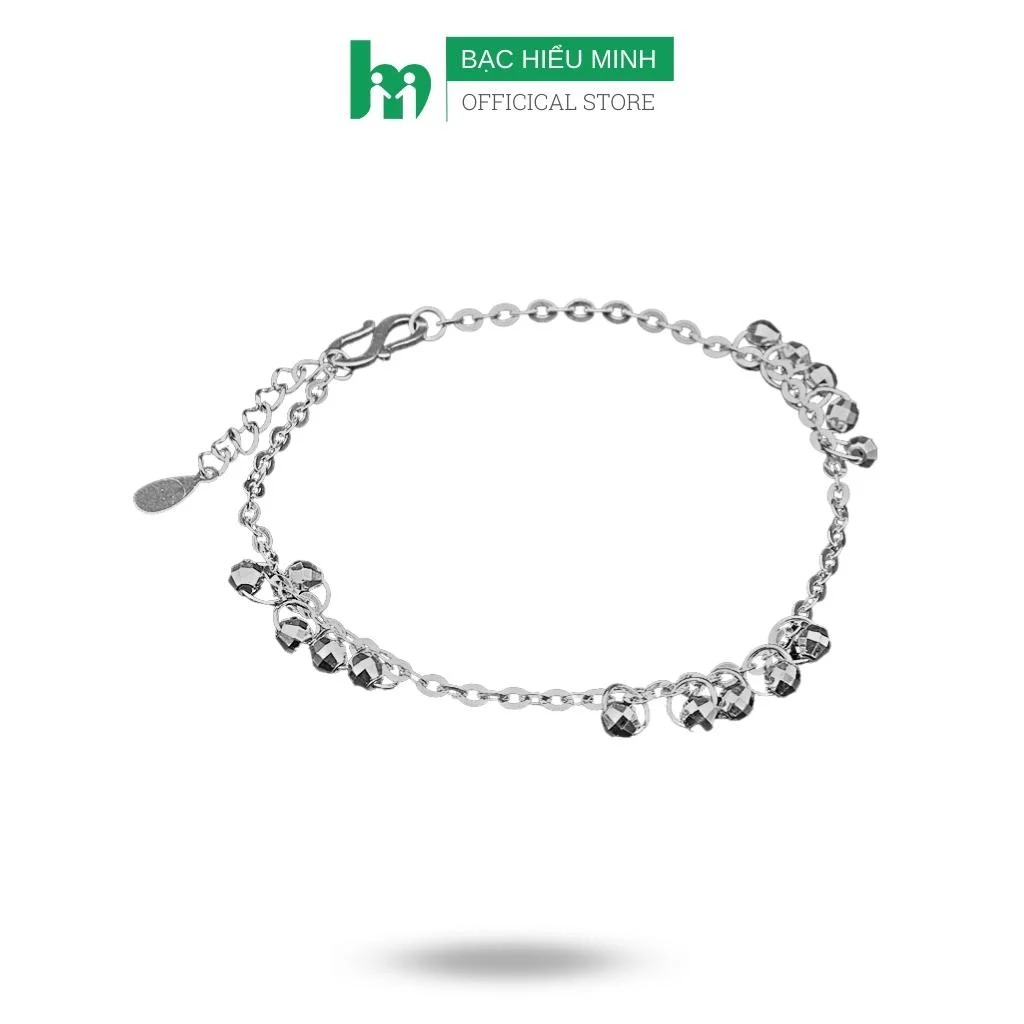 Lắc Tay Nữ Bạc Hiểu Minh LTU527 Bi Phay
