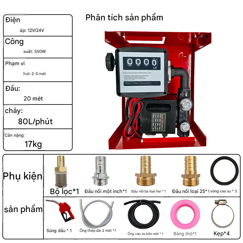 Máy Bơm Dầu DO YB60 – Có Đồng Hồ Hiển Thị Lít Điện Tử, Bơm Nhanh & Chính Xác