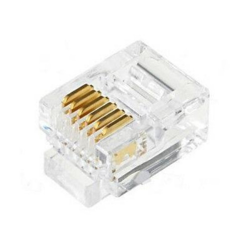 Đầu Bấm Điện Thoại RJ12  mạ vàng 6 điểm tiếp xúc 6P6C Bịch 100psc - Hàng nhập khẩu