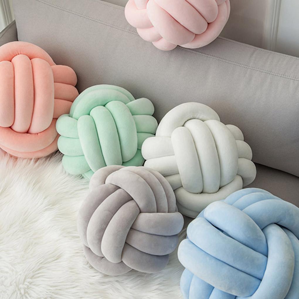 5 màu sắc Ném, Gối Phòng Ngủ Ném Gối Trẻ Em Phòng Khách Phòng Dệt Thiết Kế Nút Thắt Gối Cotton Nhung Thắt Nút Đệm