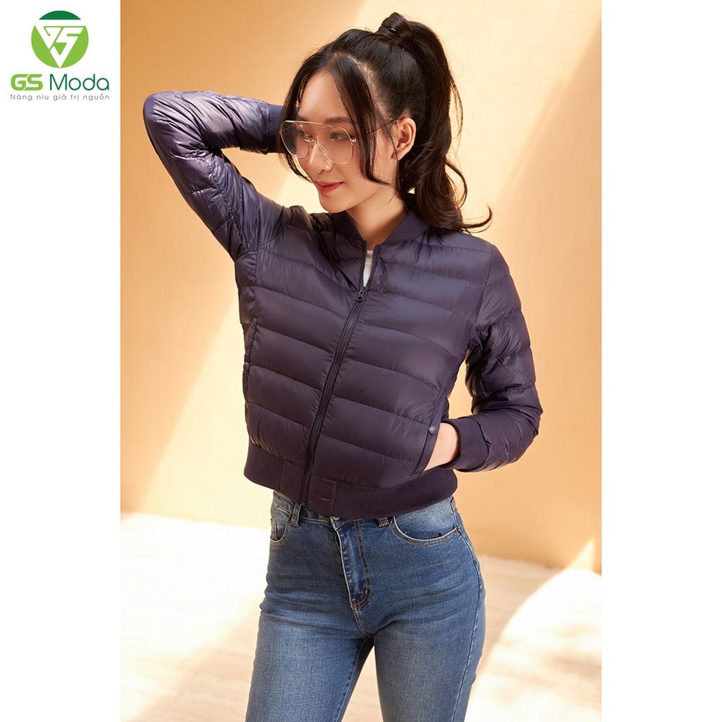 Áo khoác lông vũ bomber nữ GS Moda, thân chần ngang, siêu nhẹ, siêu ấm 2122006L