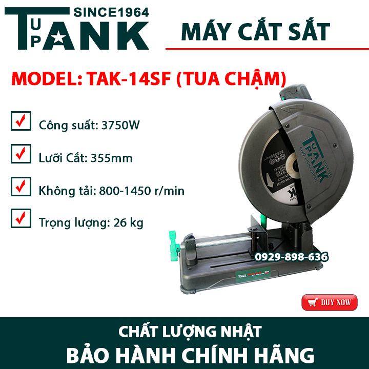 Máy cắt sắt hợp kim TAK-14SF- Tặng kèm lưỡi cắt hợp kim -100% Dây đồng