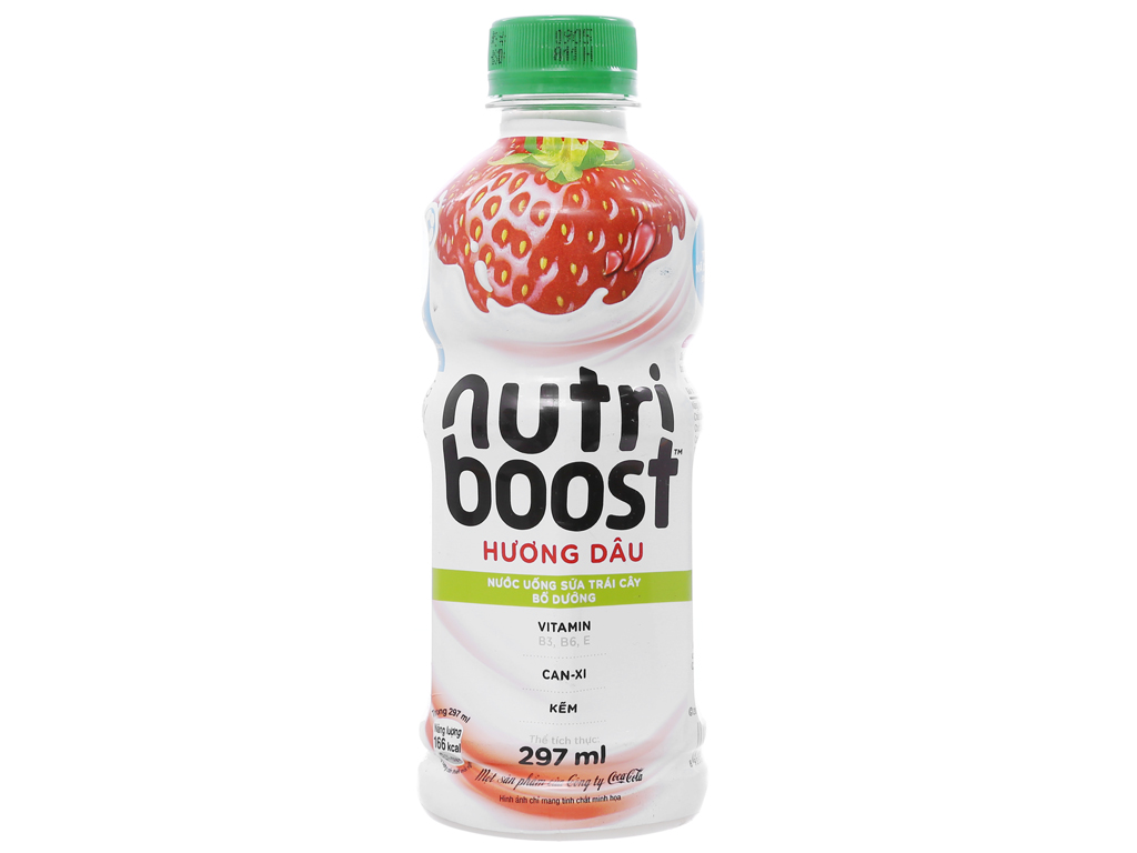 Thùng 24 chai sữa trái cây Nutriboost hương dâu 297ml