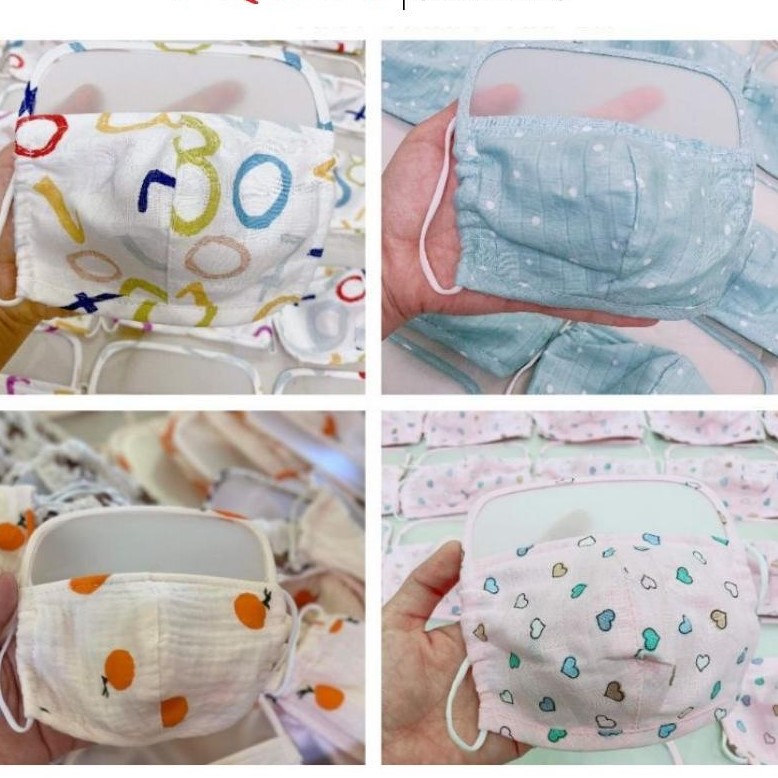 Khẩu trang kính cho bé trai và gái chống bụi, giọt bắn 3 tháng-6 tuổi